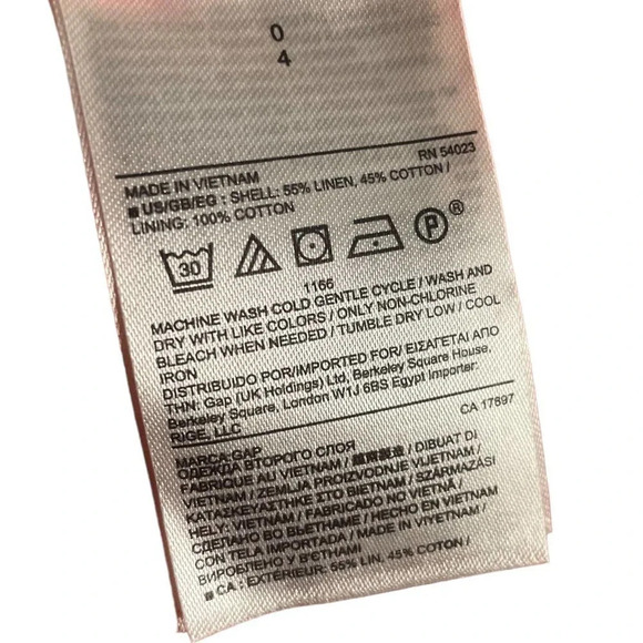 GAP Women's Coral Linen Dress with Pockets Size 0 Summer Vacation Tropical Cute - Picture 7 of 10